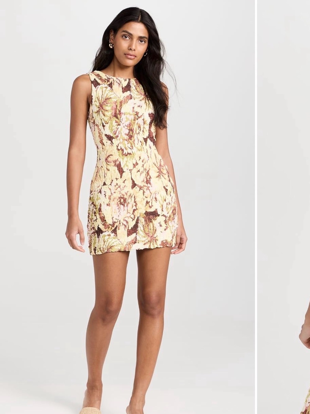 Significant Other Textured Floral Dress in Yellow and Burgundy